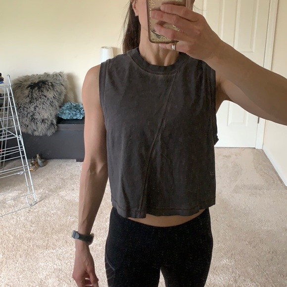 lululemon athletica Tops - Lululemon Smoked Gray Crop Top